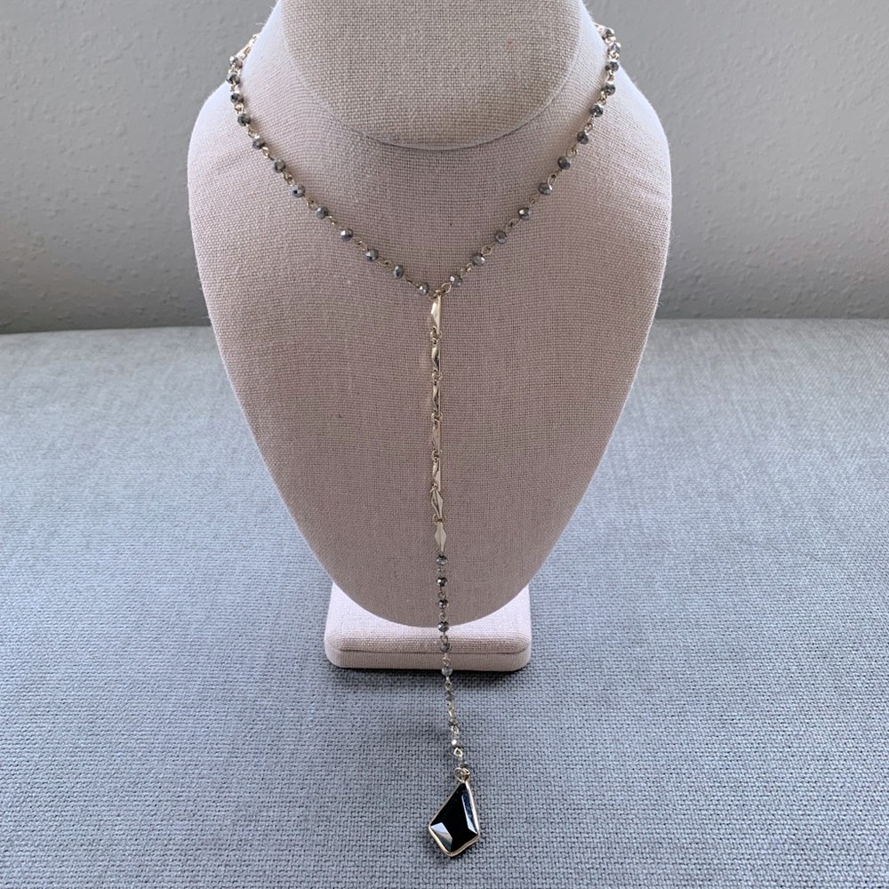 Long Beaded Lariat Necklace